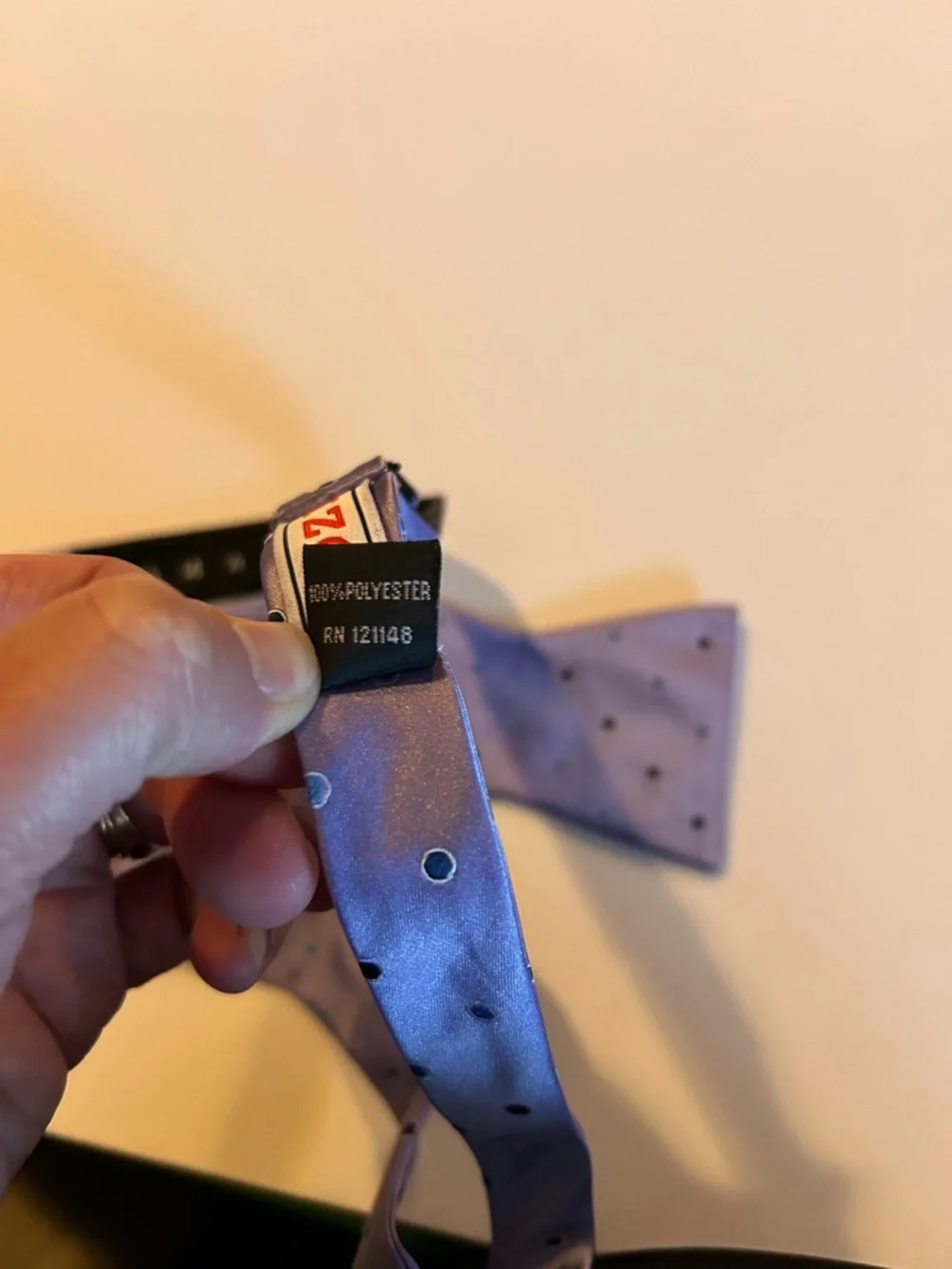 Izod Lavender Self-Tie Bow Tie with Light Blue Dots